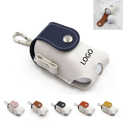 Golf Ball Leather Pouch with Snap Button