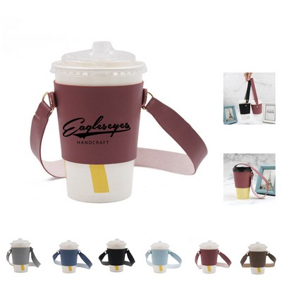 PU Leather Waterproof Coffee Cup Sleeve