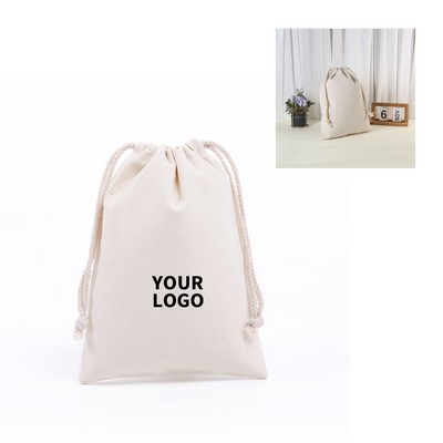 Cotton Canvas Drawstring Bag 10" x 8"