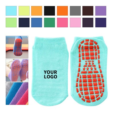 Cotton Blend Non Slip Trampoline Socks With Grippers