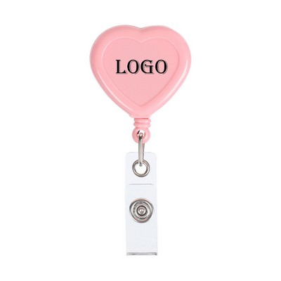Heart Shape Retractable Badge Holder