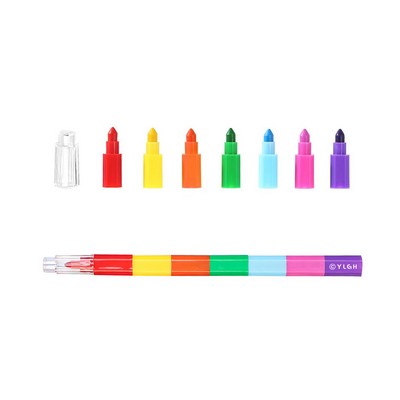 7 Colors Stackable Crayon Pen