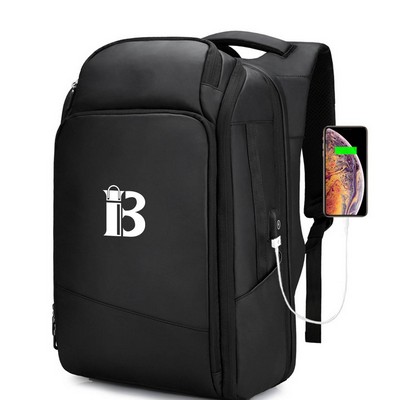 Large Capacity Backpack w/ USB Charging Port
