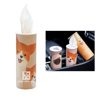 Cylinder Tissue Canister w/ Facial Napkin