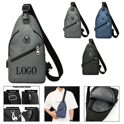 Men's Waterproof USB Chest Bag