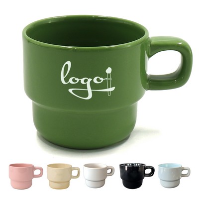 11oz Stackable Ceramic Coffee Mugs