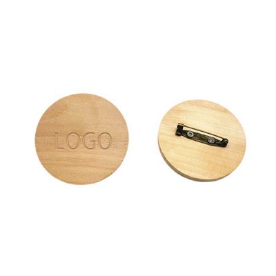 Personalised Wood Circular Badge