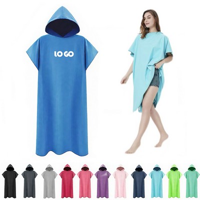 Quick-Drying Hooded Adult Beach Robe - Absorbent Towel Wrap