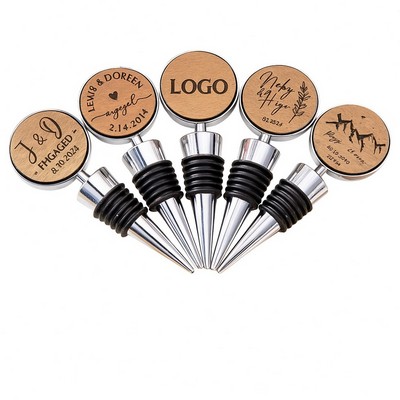 Removable Wooden Dome Wine Bottle Stopper