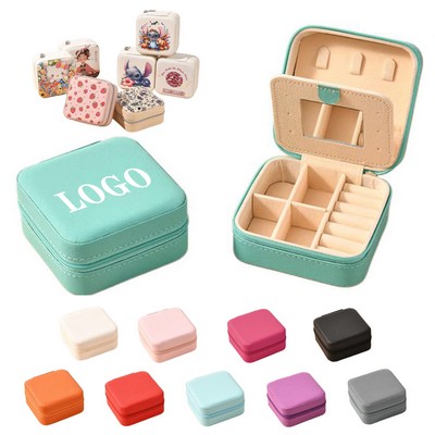 Small Travel Jewelry Case With Mirror Portable Jewelry Box