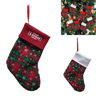 Holiday Deco Plaid Snowflake Christmas Stockings