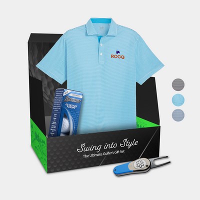 PUMA® Isle Pique Men's Polo Shirt, Srixon® Golf Balls & Pitchfix® Icon Divot Tool Gift Set