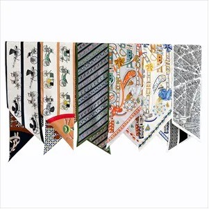 100% Mulberry Silk Neck Scarf(Ocean)