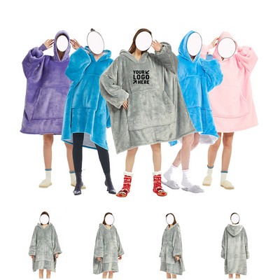 Oversized Flannel Blanket Hoodie