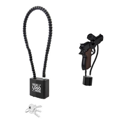11" Gun Cable Lock with 3 Keys Keyed Padlock