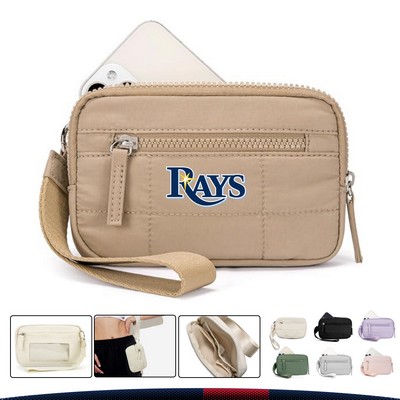 Nyelle Quilted Nylon RFID Wristlet Wallet