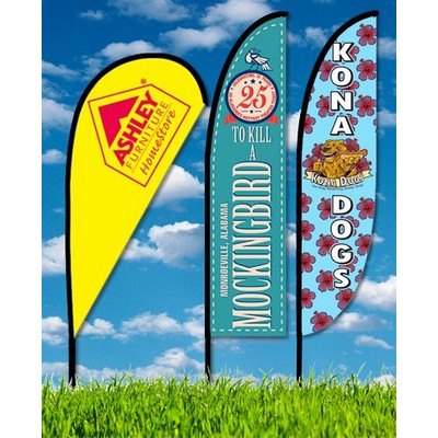 Rush 24 hour Zoom3 10' Feather/Teardrop Flag Kit 1 Side w/Spike & X-Base