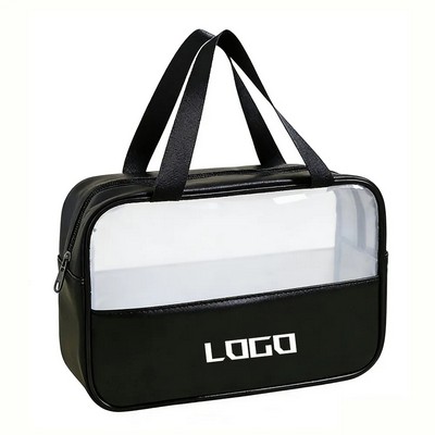 Middle Size PU Waterproof Cosmetic Zipper Bag