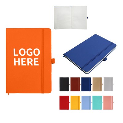 A5 Travel-Ready PU Leather Hardcover Journal with Secure Strap