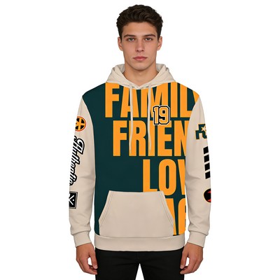 Men's All-Over Print Hooded Sweatshirt With Kangaroo Pocket