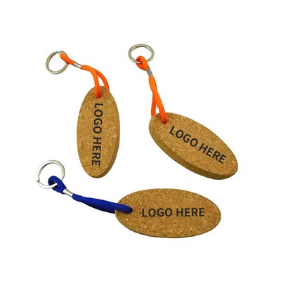 Eco-Friendly Oval Cork Keyring