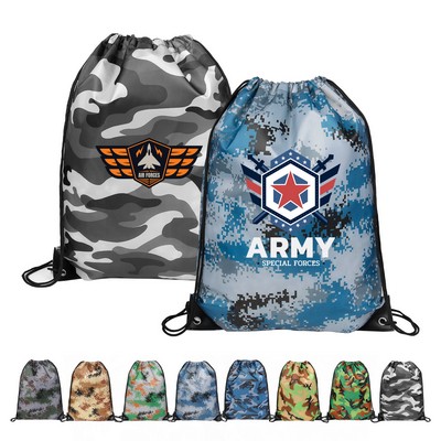 Waterproof 210D Camouflage Drawstring Bag