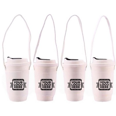 Canvas Cup Sleeve with Adjustable Carry Handle