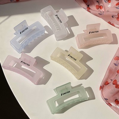 3.35" L Frosted Jelly Hair Clips Square Claw Clip for Women