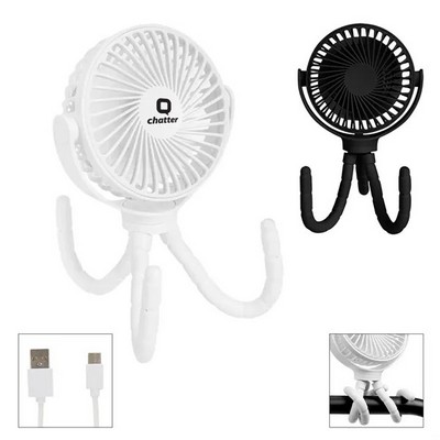 Portable Rechargeable Fan With Flexible Tripod