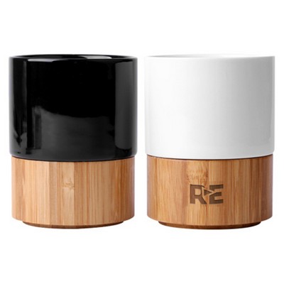10oz Ceramic Cup with Bamboo Bottom