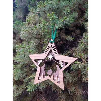 Customizable 3D Hardwood Ornaments 2 Layers
