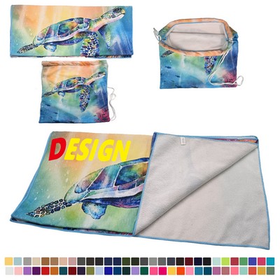 Oversized Microfiber Beach Towel With Travel Bag
