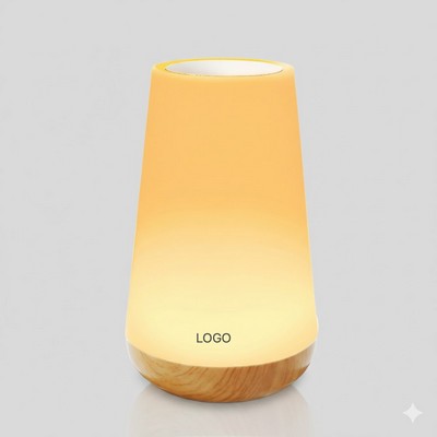 Smart Wood Grain Night Light Touch Sensitive Bedside Lamp RGB 13 Color Changing Ambient Light