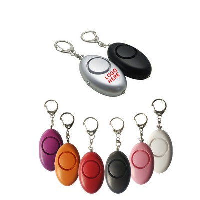 Oval-Shaped LED Alarm Keychain