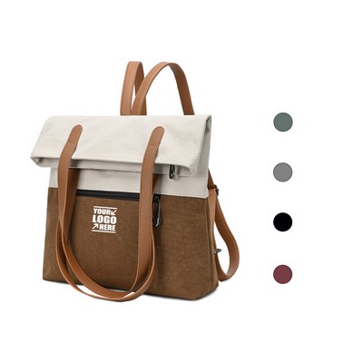 Simple Canvas Shoulder Backpack
