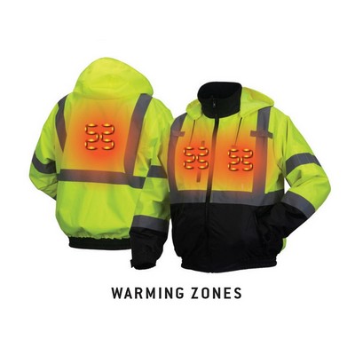 Pyramex Class 3 Hi-Vis Heated Black Bottom Bomber Jacket