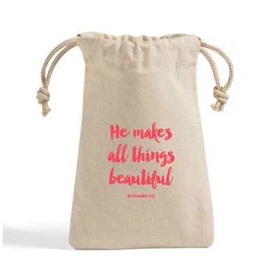 6oz Cotton Canvas Drawstring Mini Pouch
