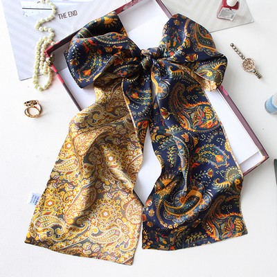 Custom 5.9" x 59" 100% Silk Long Bandana Silk Handbag Wrap