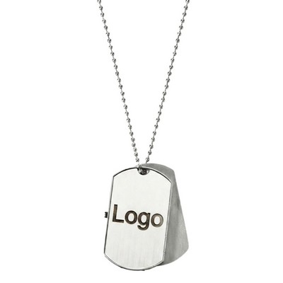 4GB Metal Dog Tag USB Flash Drive with Beaded Chain