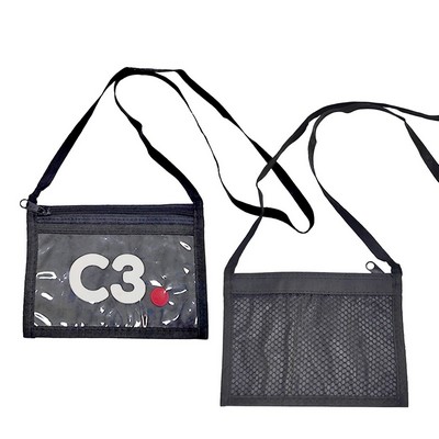 7"x 5.1" Neck wallet with Clear window and Zipper Pocket