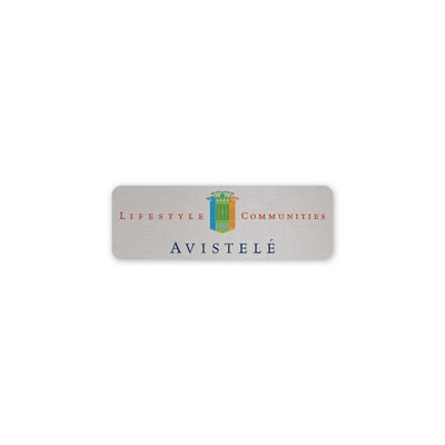 USA Made Eco-Friendly Sublimated Aluminum Badges (1.00" x 3.00" - Logo Only