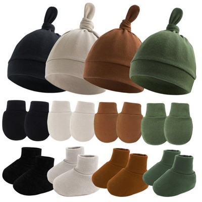 Baby Hat Mittens Socks Set