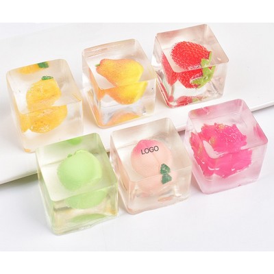 "Ice-Cube" Fruit Mochi Squishy High-Aesthetic Tactical Sensory Fidget Stress-Relief Toy