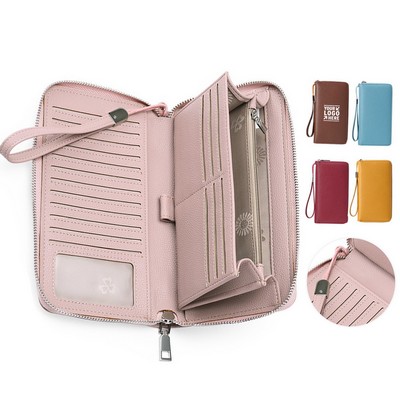 Premium Leather Zip-Around Wallet