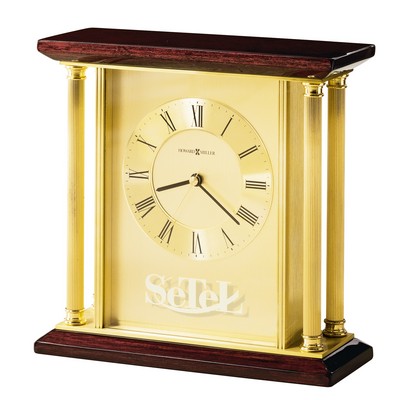 Carlton Brass Finish & Rosewood Tabletop Clock