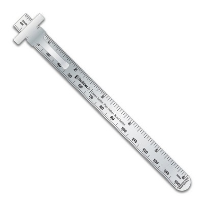 Stainless Steel 6" Pocket Ruler w/ 32nds & 16ths Over MM