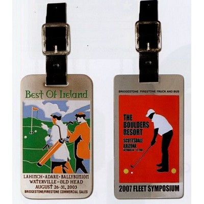 Etched Metallic Finish Luggage Tag (2")