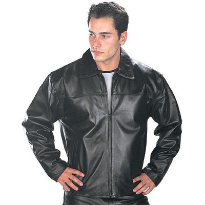 James Dean Style Leather Jacket W/ Poly Lining