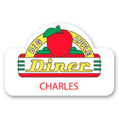 Full Color Name Badge w/ Personalization (2"X3") Rectangle W/Oval Bump