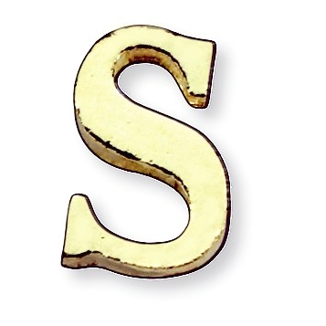 S (letter) Marken Design Cast Lapel Pin (3/8")
